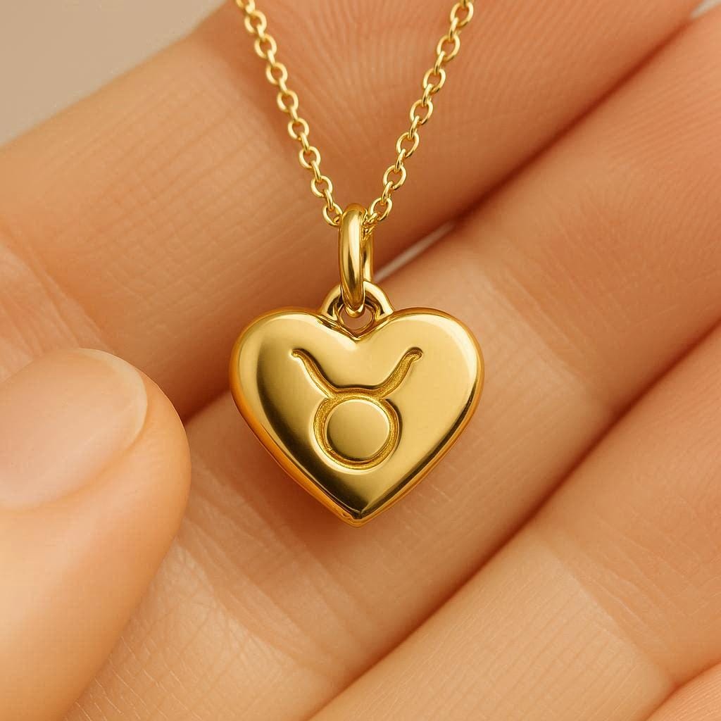 Gold Taurus Charm Yellow Gold Astrological Pendant Taurus Horoscope Zodiac Solid Gold Minimalist Astrological Charm Dainty Taurus Jewelry