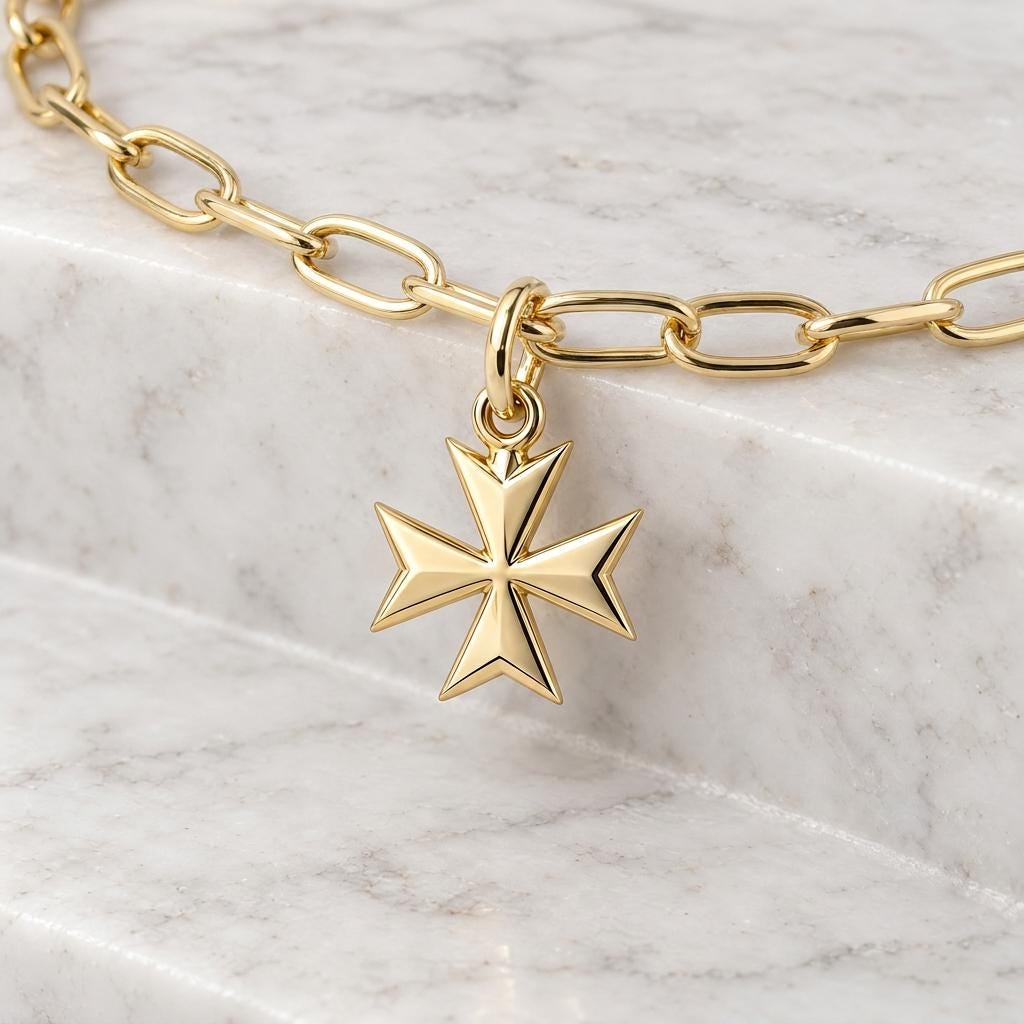 Solid Gold Maltese Bracelet Charm in Yellow, Rose, White Gold or Sterling Silver