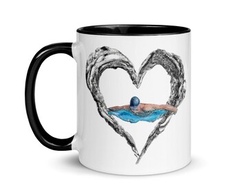 Tasse de natation Amoureux de la natation Tasse à café Nageur Art Mug Nageur Cadeau Natation Mug Natation Cadeau Natation