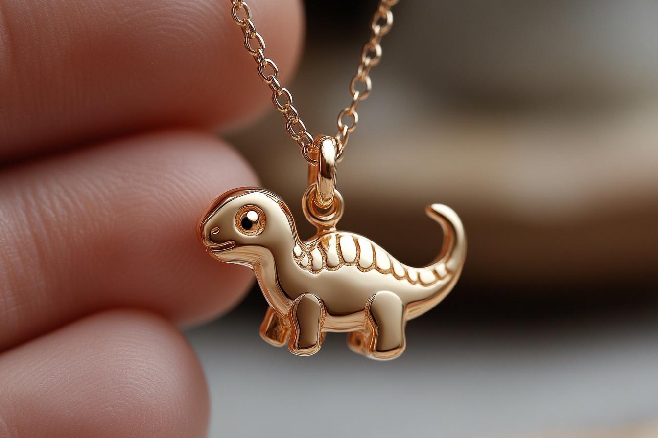 Gold Brontosaurus Charm Necklace Yellow Gold Dinosaur Pendant Brontosaurus Necklace Solid Gold Minimalist Dinosaur Charm Dainty Dino Jewelry