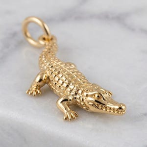 Alligatorarmband i massivt guld i gult, roséguld, vitt guld eller sterlingsilver