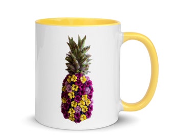 Flower Pineapple Mug Pineapple Lover Coffee Mug Pineapple Art Mug Pineapple Gift Pineapple Mug Pineapple Gift Pineapple