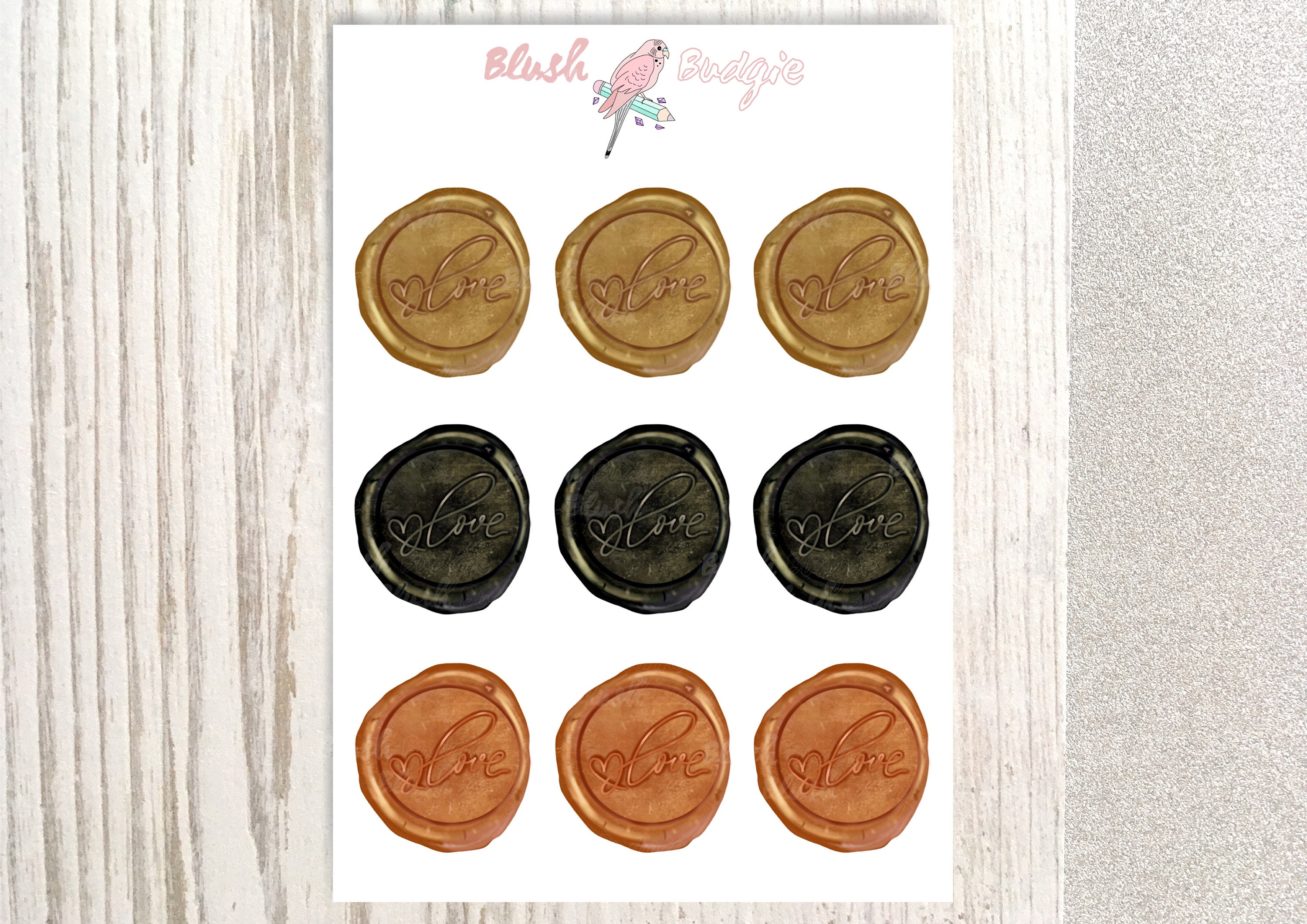Wax Seal Stickers Stickers Wax Seals Sticker Sheet Etsy UK