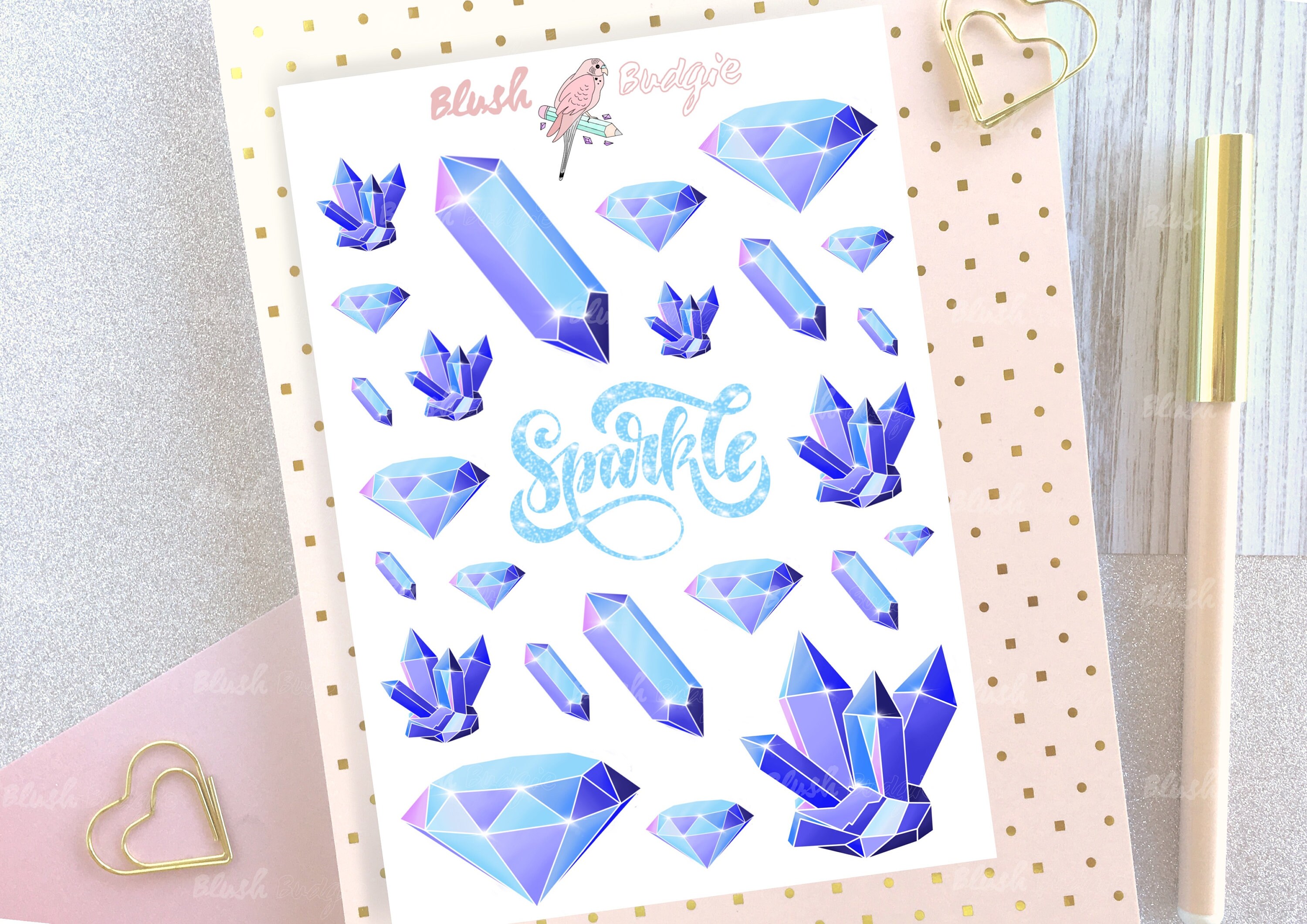 Crystal Stickers Crystal Planner Stickers Gem Stickers - Etsy