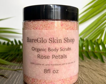 Scrub corporal de pétalos de rosa