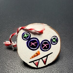 Button eye Snowman Christmas Ornament