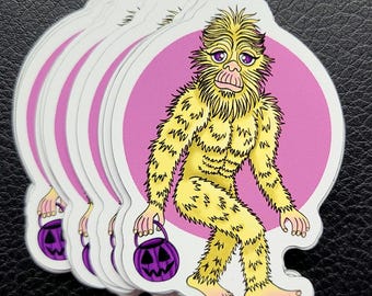Bigfoot cryptid die cut magnet