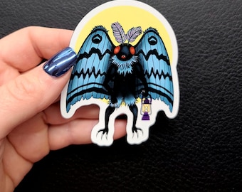 Mothman cryptid die cut magnet