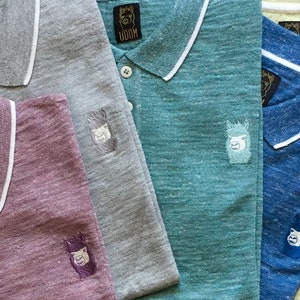 Bamboo, Linen and Baby Alpaca Polo Shirt (order size up for more relaxed fit)