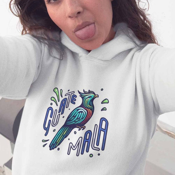 Guatemala Hoodie | Quetzal Bird Art Hooded Sweatshirt | Multiple Colors Available | Multiple Sizes Available | Unisex Clothing