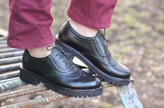Zwart lederen schoenen Oxford schoenen nauwe schoenen | Etsy Nederland
