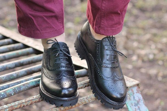 Zwart lederen schoenen Oxford schoenen nauwe schoenen | Etsy Nederland