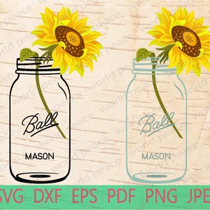 Free Free 286 Sunflower In Mason Jar Svg SVG PNG EPS DXF File