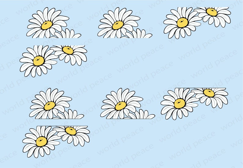 Download Daisy SVG files for Cricut. Daisy monogram SVG. Wildflower | Etsy
