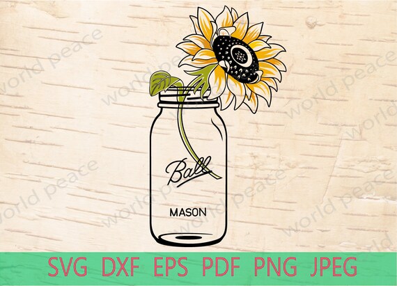 Free Free 58 Sunflower In Mason Jar Svg SVG PNG EPS DXF File