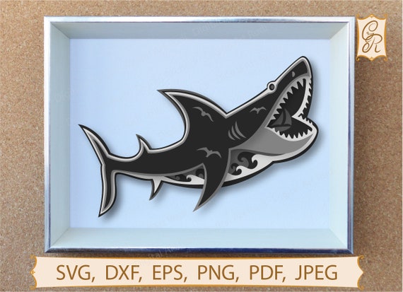 Download 3d Shark Svg Files For Cricut Layered Mandala Svd Dxf Etsy