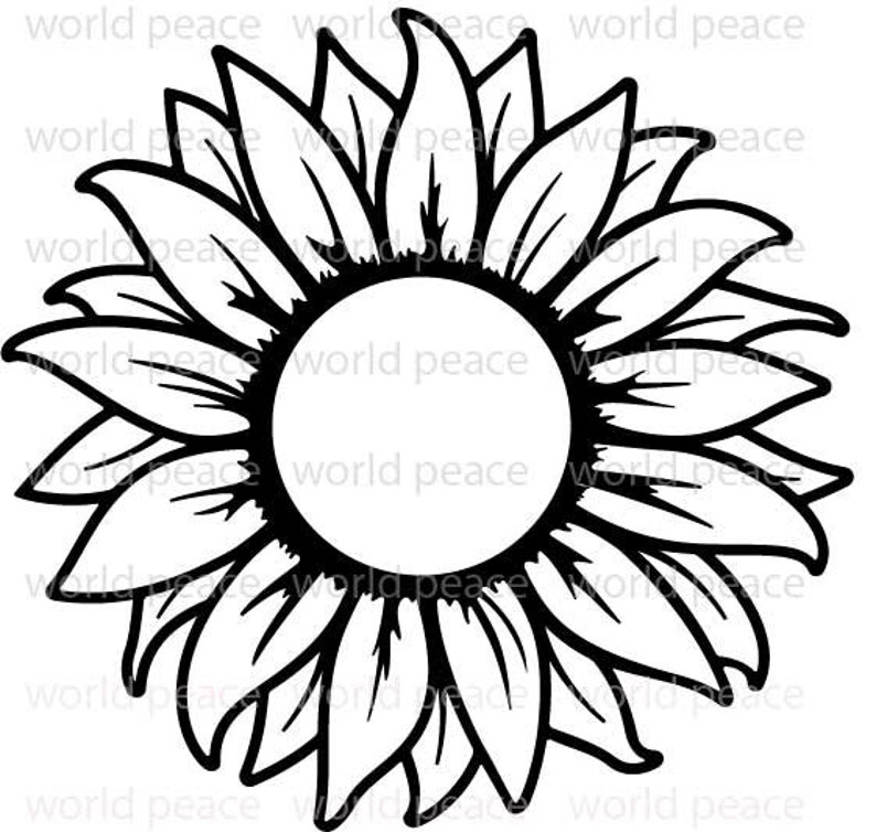 Download Sunflower SVG files. Half sunflower SVG cut file. Floral ...