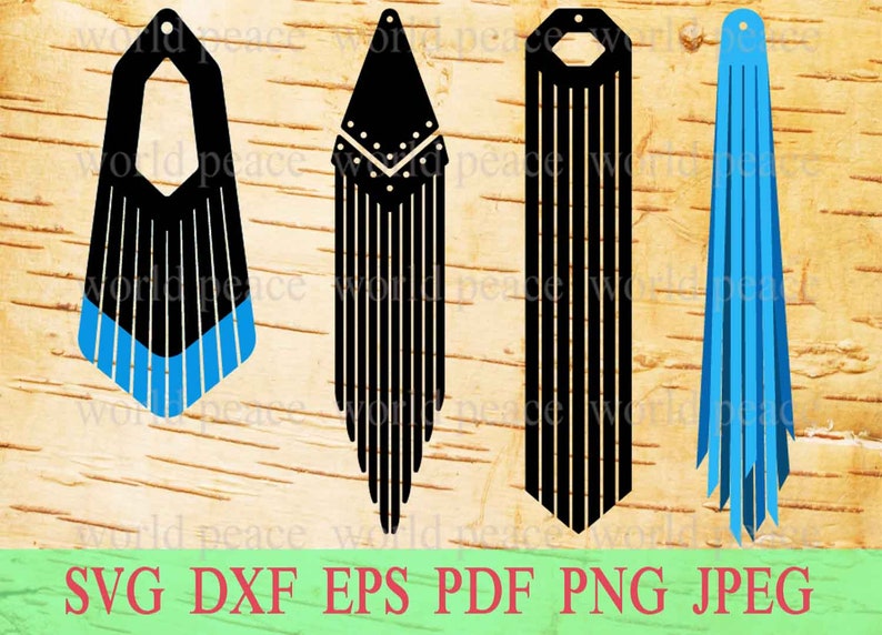 Download Leather earring SVG files for Cricut. Fringe earring ...