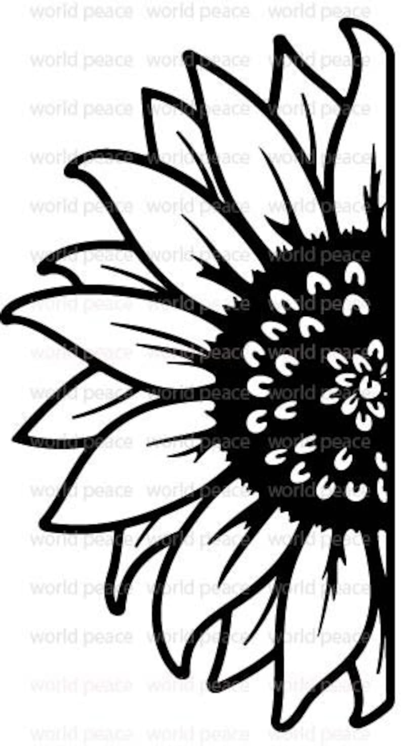 Download Sunflower SVG files. Half sunflower SVG cut file. Floral ...