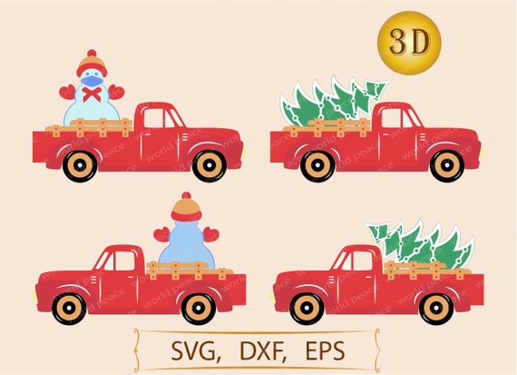 Download Interchangeable Christmas Truck Svg Layered Red Truck Etsy