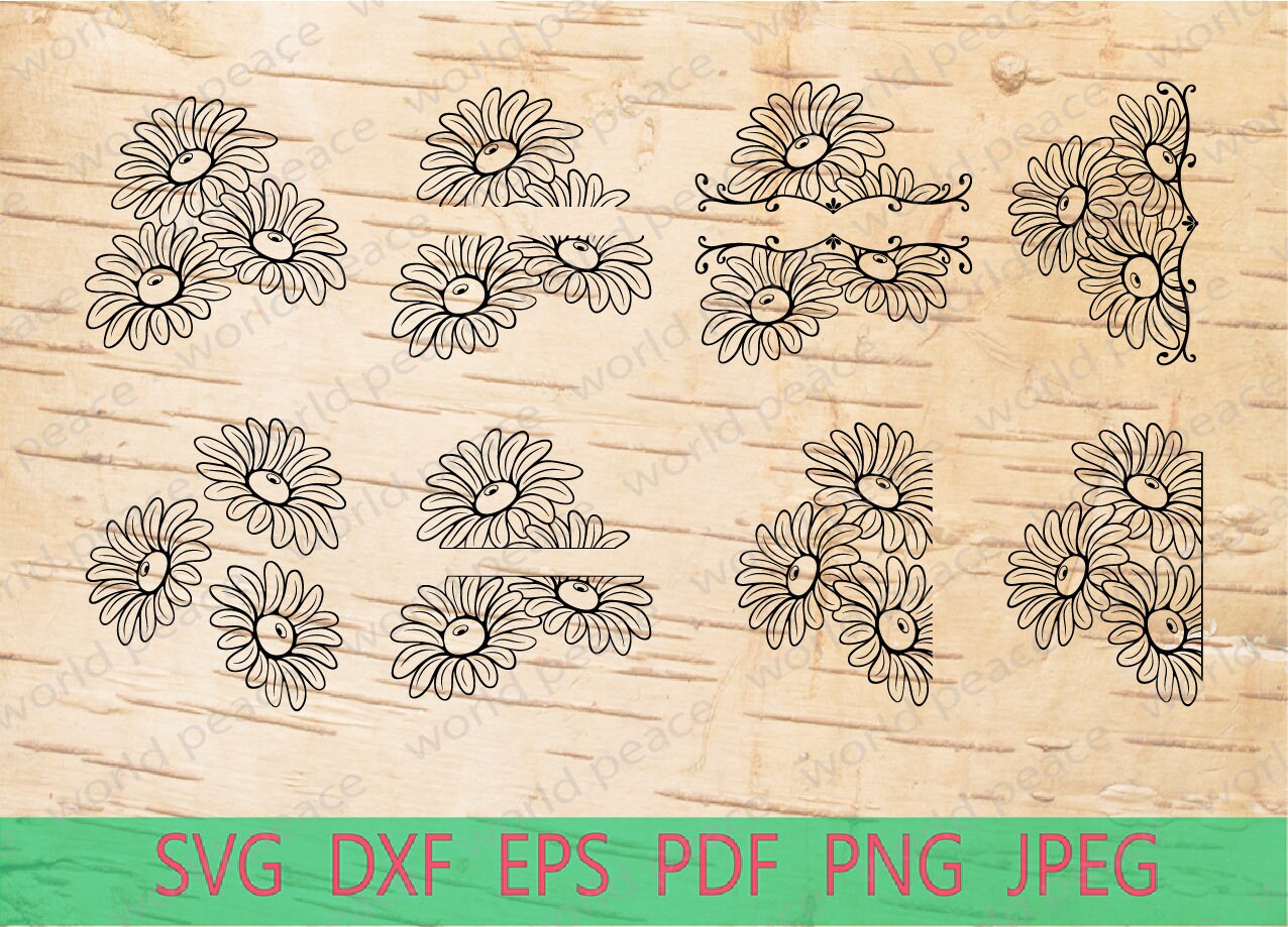 Download Daisy Svg Files For Cricut Half Daisy Flower Svg Cut File Etsy