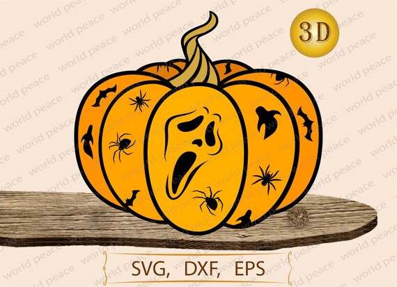 Download 3d Pumpkin Svg Layered Svd Halloween Svg Art 02 Etsy