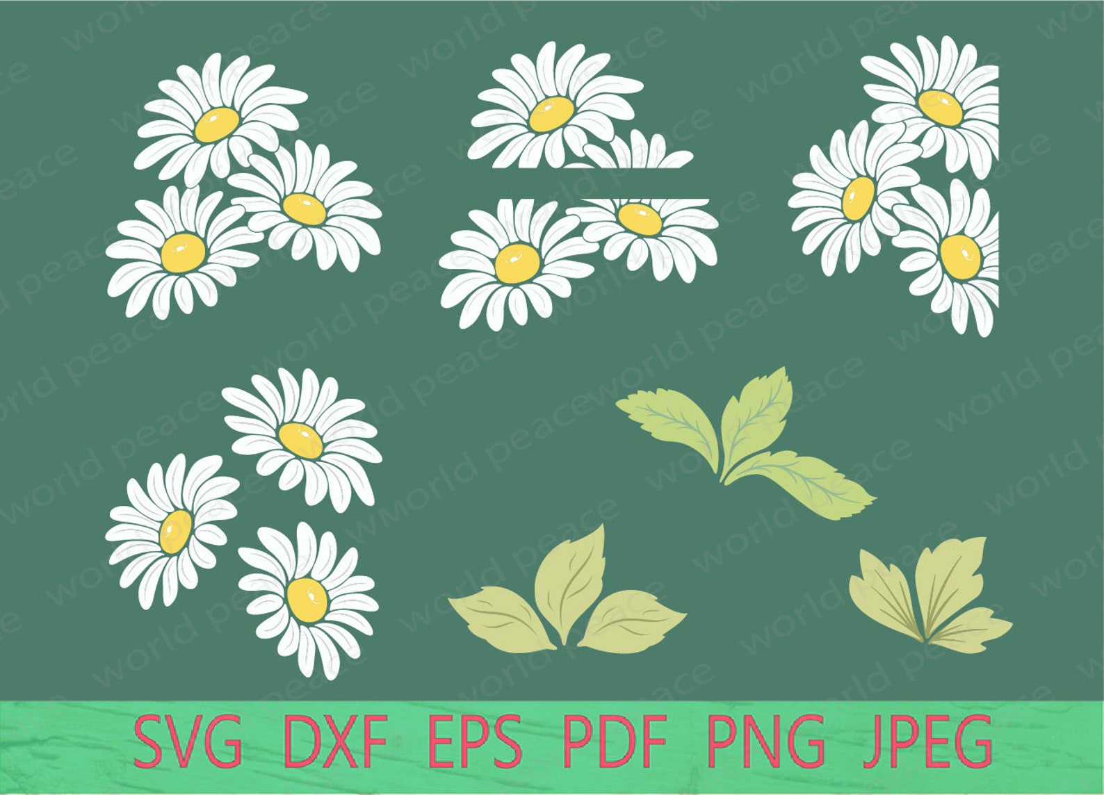 Leaf and Daisy SVG Files. Wildflower SVG 21 Images. Art15 Etsy