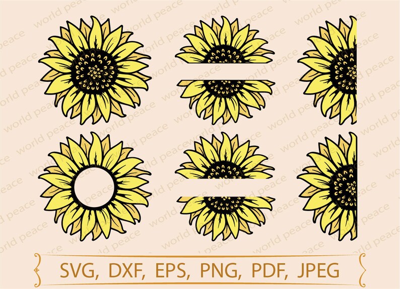 Download Sunflower SVG files for Cricut. Sunflower PNG. Flower SVG ...