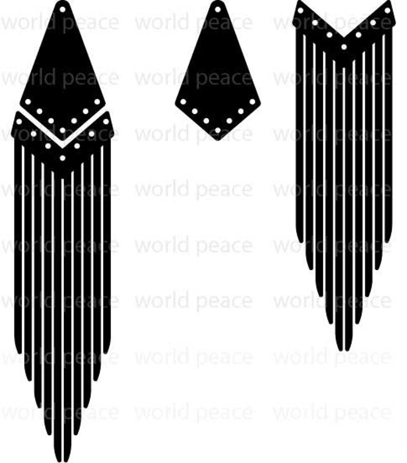 Leather earring SVG files for Cricut. Fringe earring template. | Etsy