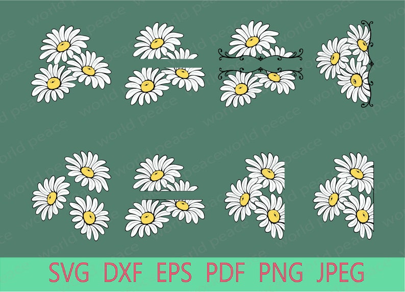 Download Daisy SVG files for Cricut. Daisy monogram SVG. Wildflower ...