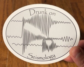 Drunk On Seismology - Oval Vinyl Sticker (Discontinued)