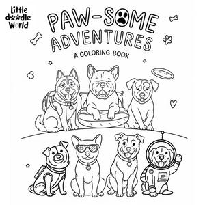 Paw-some Adventures: A Dog Coloring Book – 12 Fun & Printable Pages in vector format – Digital Download PDF