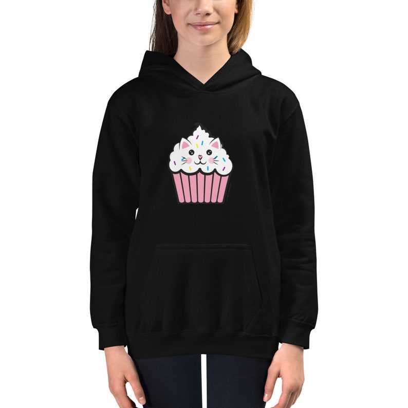 Adorable Kawaii Cat Cupcake Kids Girls Hoodie