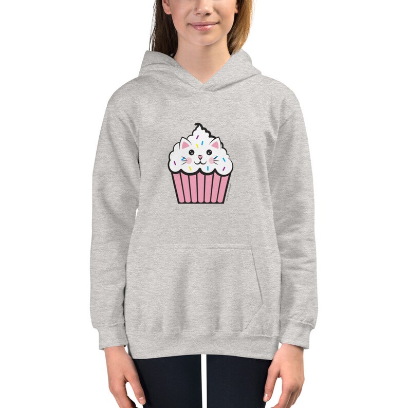 Adorable Kawaii Cat Cupcake Kids Girls Hoodie