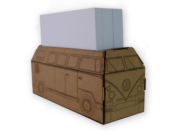 VW Bus T1 note holder - note box for notes 8.5 cm x 8.5 cm - Bulli - desk organizer