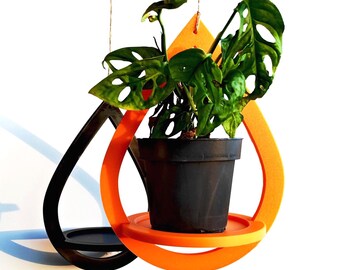 Teardrop-shaped plant hanger | Plant tray | Decorative plant holder | Modern design for living room, kitchen and office