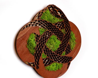 Ouroboros  - Bild aus Moos und Holz - Moosbild in unterschiedlichen Farben - Schlange - Uroboros