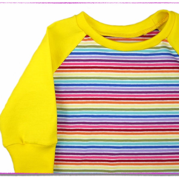bunter Kinder Pullover Regenbogen Shirt Ringel Mitwachsshirt