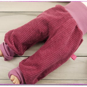 Pumphose Mädchen Cord berry Breitcord mauve Bild 7