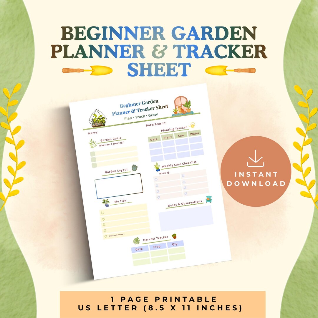 One Page Garden Planner | Plant Tracker & Garden Log Printable - Etsy
