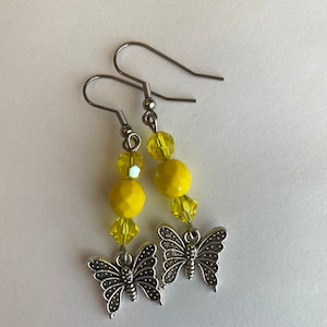 Yellow Butterfly Earrings