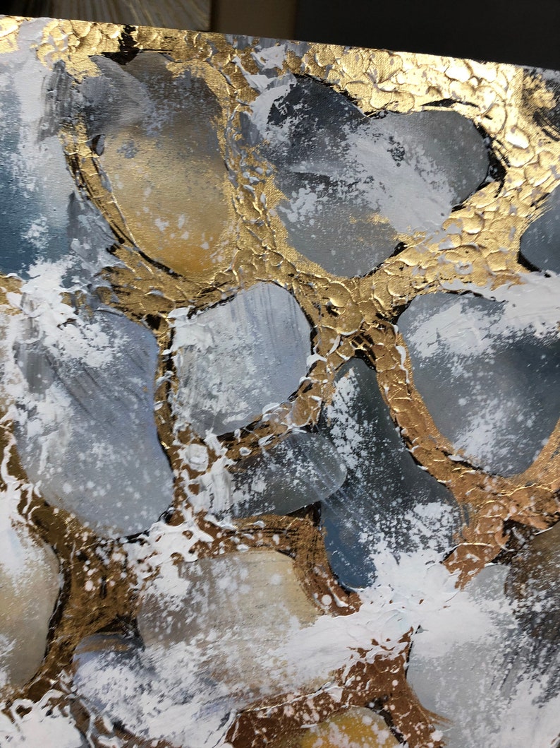 Abstract Painting Gold Leaf Painting Large Wall Art | Etsy