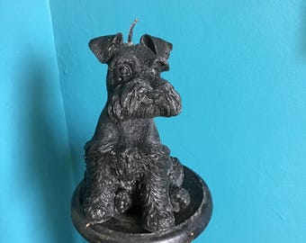 Schnauzer, candela per cani in cera d'api, 100% naturale, con profumo di miele.