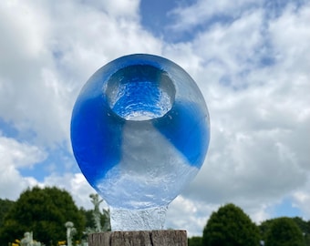 Glass Garden Sculpture -Blue