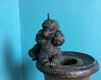 Candela in cera d'api Barboncino, fatta a mano, regalo per gli amanti dei cani