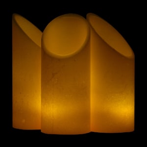 5&quot; Round Flameless Pillar Candles Trio-45 Degree Angle