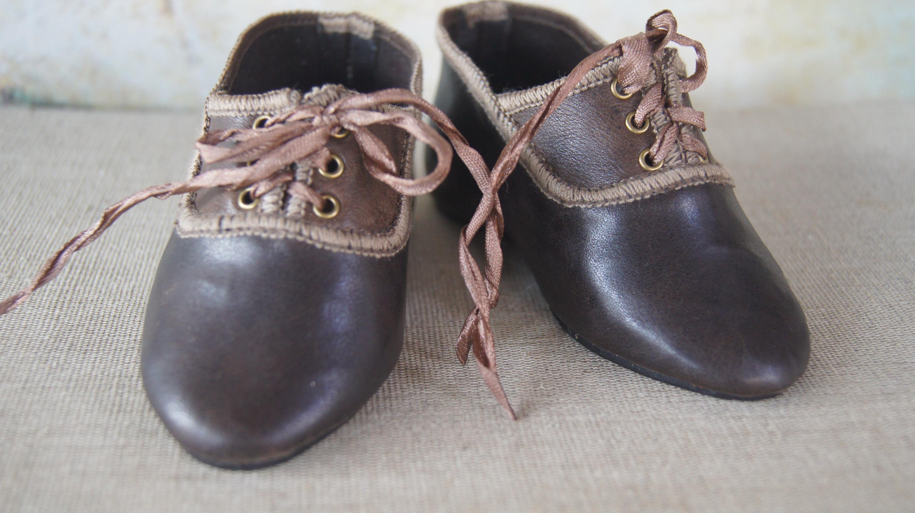 アンティークドール用ドールシューズ「オックスフォード3」113mm(4.44