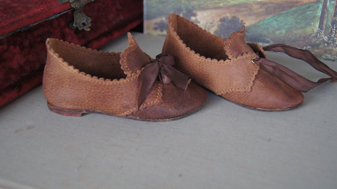 Beautiful Leather Shoes old Lady for Big Antique Etsy