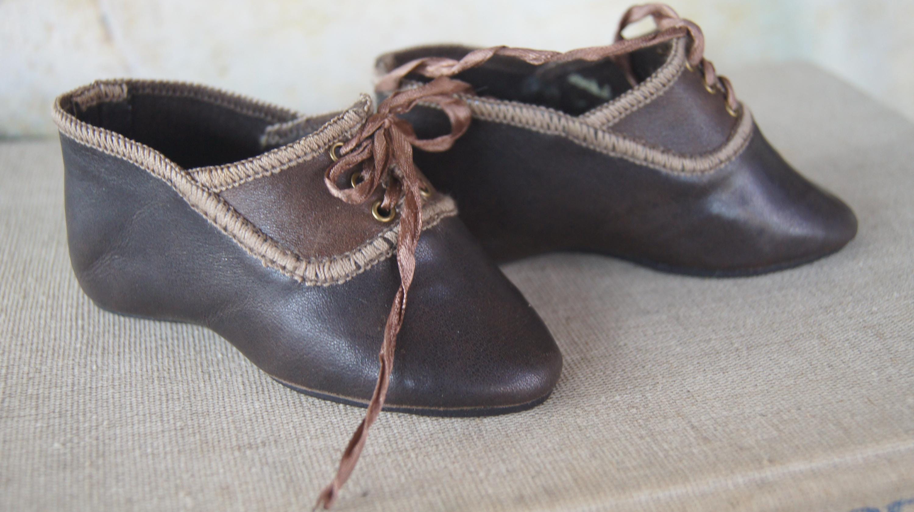 アンティークドール用ドールシューズ「オックスフォード3」113mm(4.44