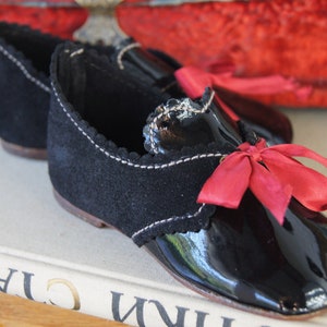 Beautiful leather shoes &quot;Dance&quot; for big antique doll, 4.92inch (125mm)